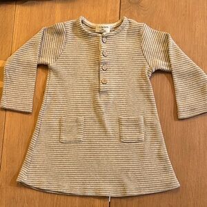 1 + In The Family - Cozy Cream Striped Kids Dress 18m